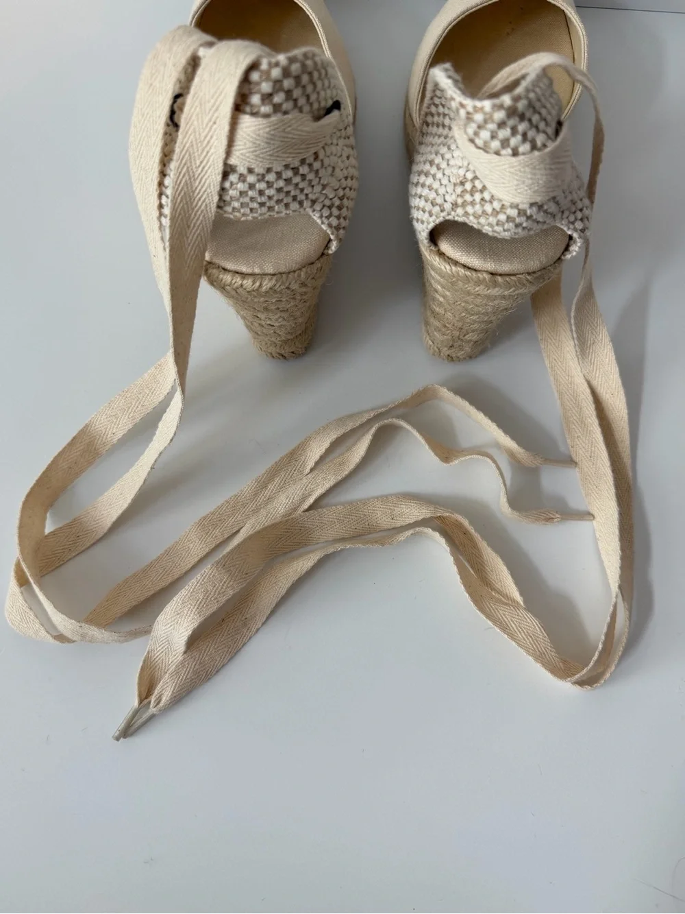 Soludos The Marseille Wedge Espadrille in La Concha Ivory, Size 7